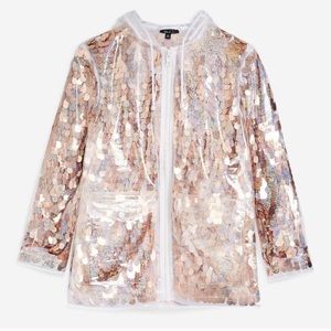 Ladies sequin mesh raincoat NWT
